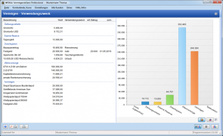 Screenshot Vermögens- /Verbindlichkeiten-Übersicht